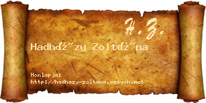 Hadházy Zoltána névjegykártya